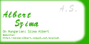 albert szima business card